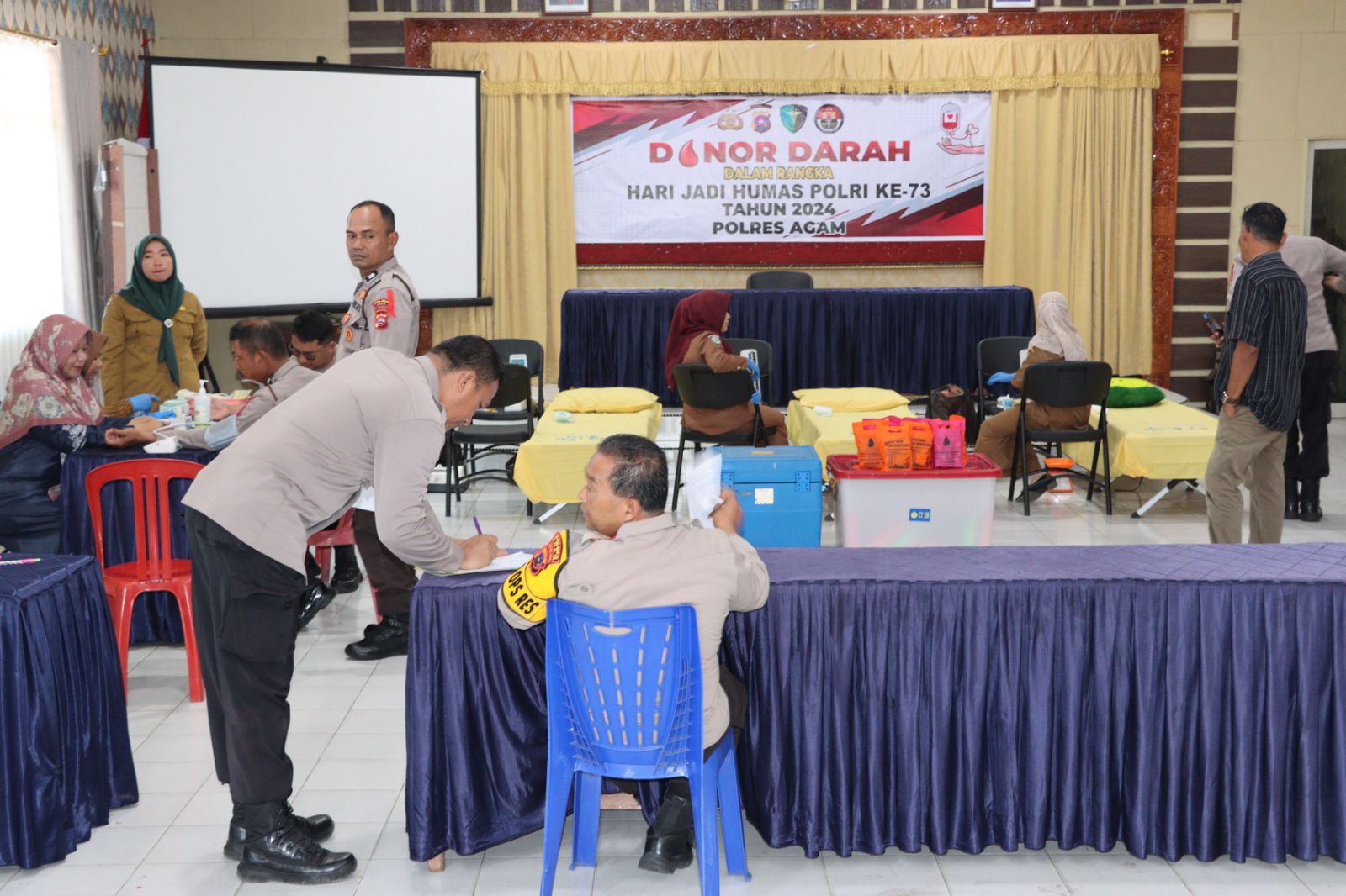 Polres Agam Gelar Donor Darah, Peringati HUT Humas Polri ke-73