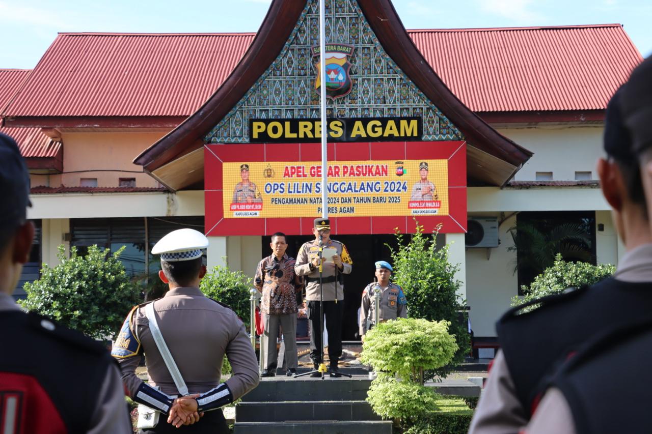 Polres Agam Laksanakan Apel Gelar Pasukan Operasi Lilin 2024