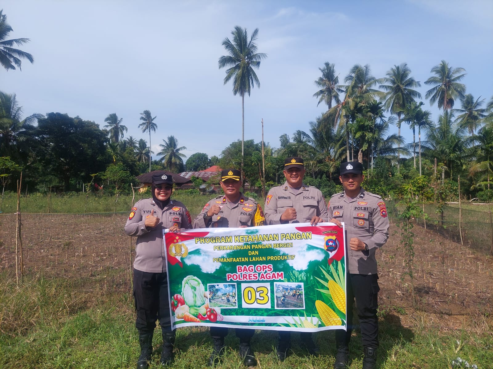 Polres Agam Terjun Langsung Ke Lahan, Dorong Masyarakat Memanfaatkan Lahan Menjadi Produktif.