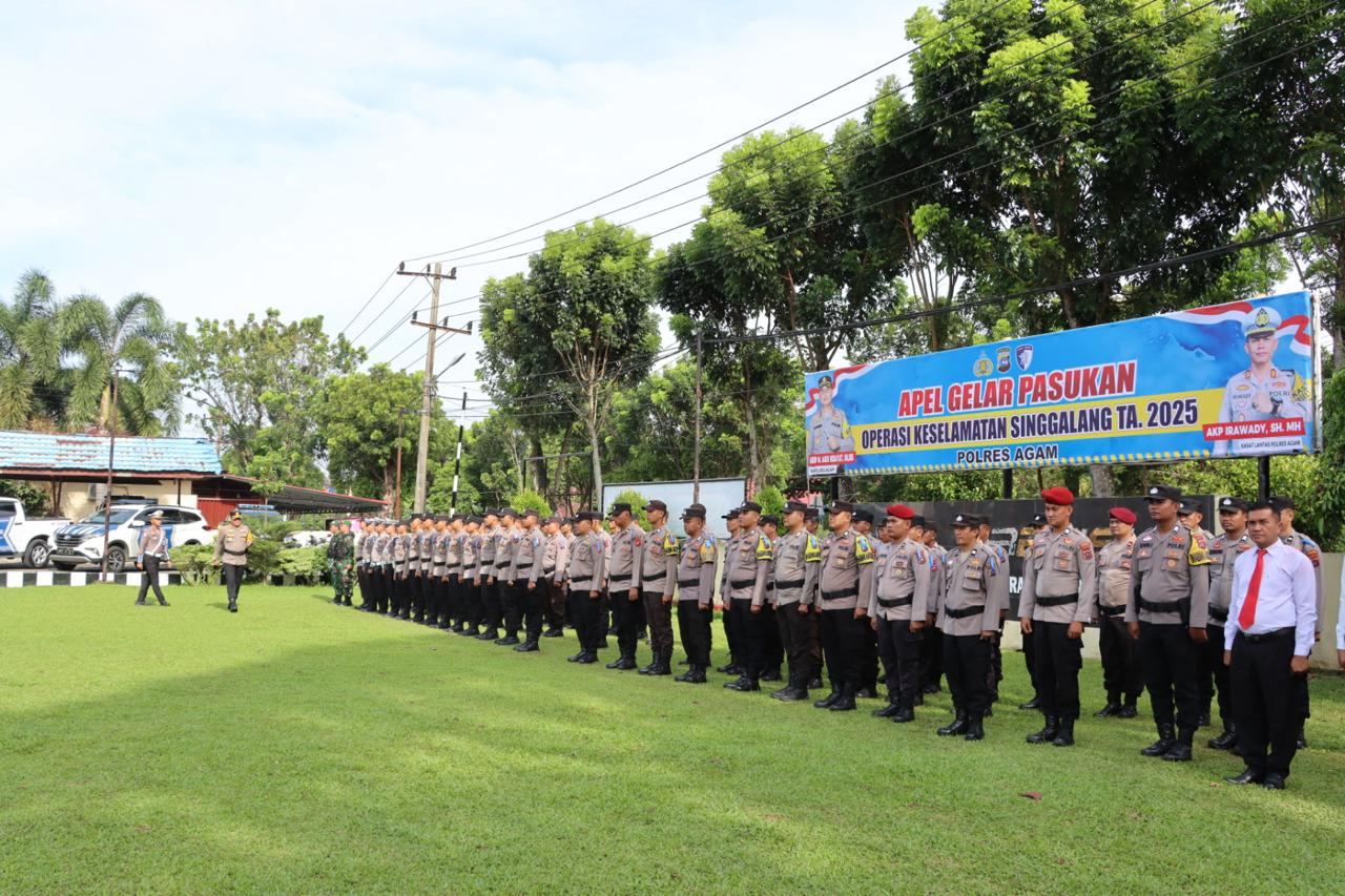 Polres Agam Gelar Apel Pasukan Operasi Keselamatan Singgalang 2025: Tingkatkan Kesadaran dan Patuhi Peraturan Lalu Lintas 