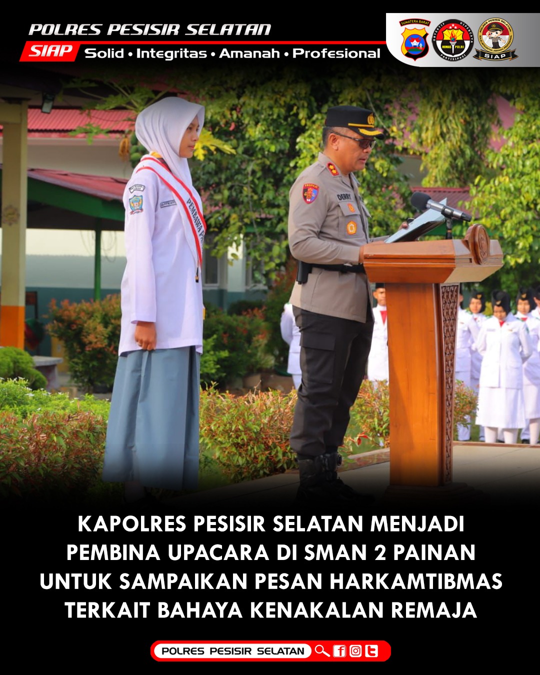 Kapolres Pesisir Selatan Kunjungi SMA Negeri 2 Painan.