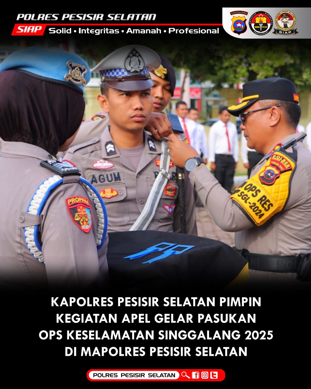 Polres Pesisir Selatan Apel Pasukan Operasi Keselamatan Singgalang 2025: Tingkatkan Kesadaran dan Patuh Lalu Lintas Jelang Lebaran.