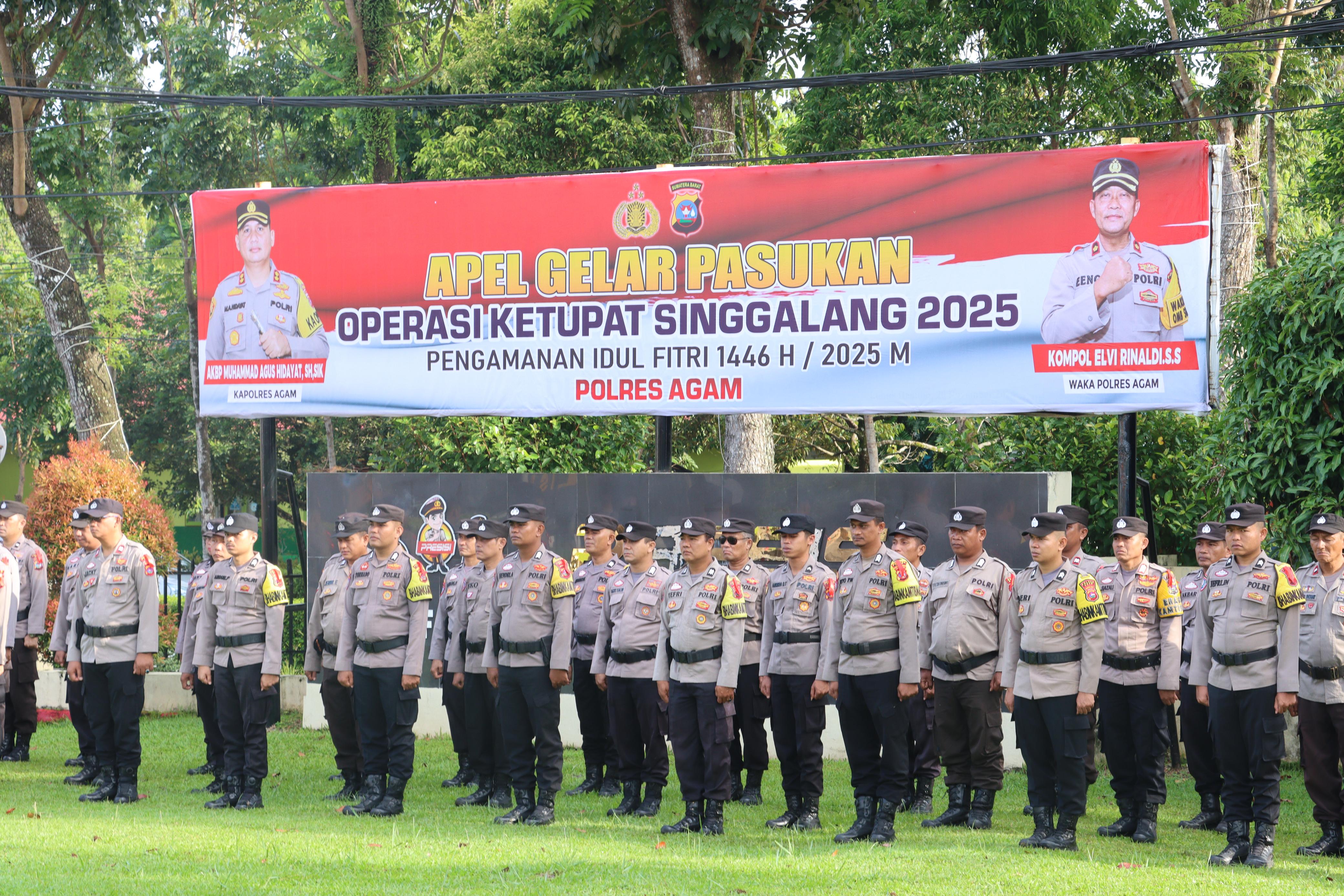Polres Agam Gelar Apel Operasi Ketupat Singgalang 2025 untuk Pengamanan Mudik Lebaran