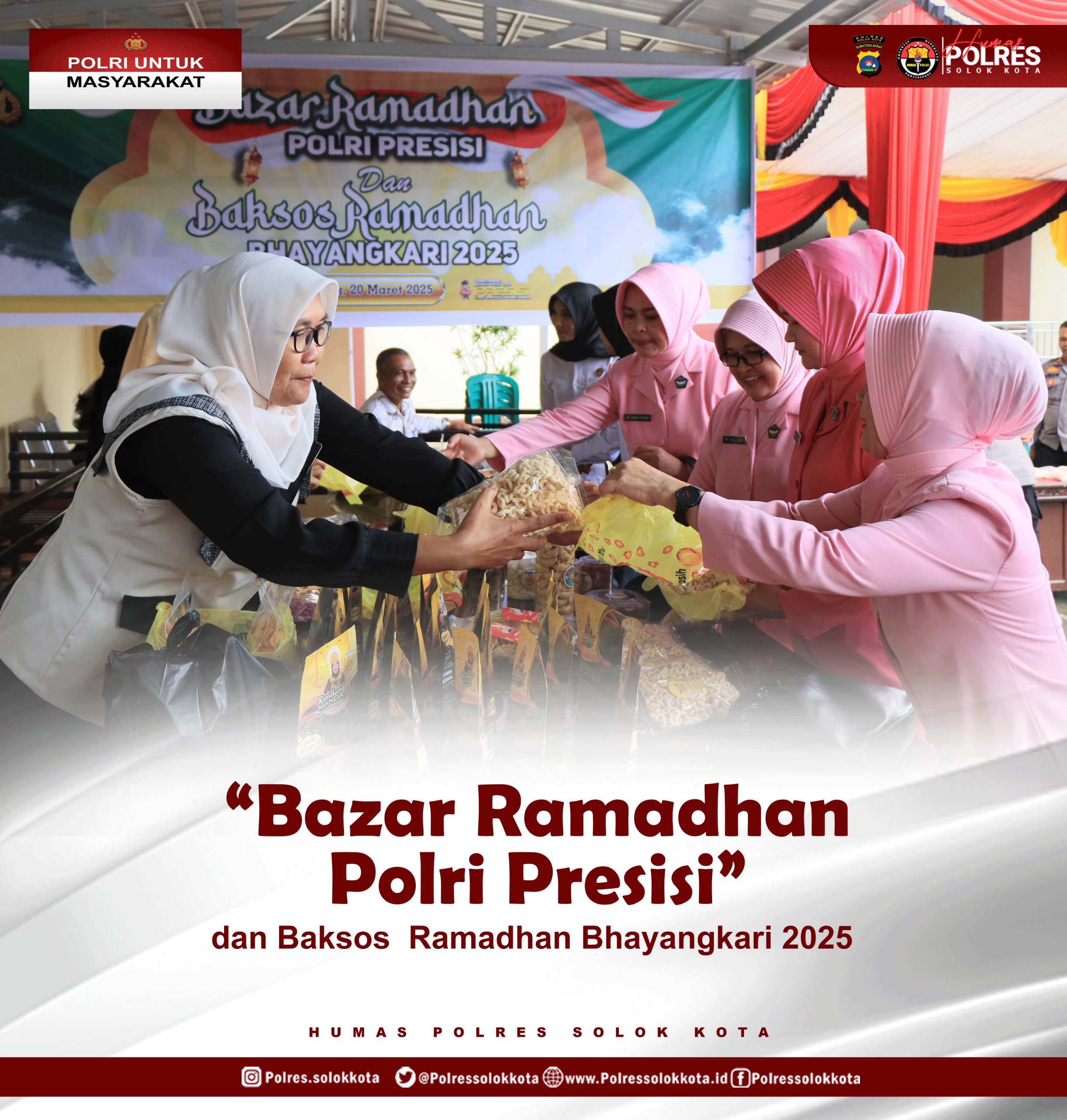 Polres Solok Kota Gelar Bazar Ramadhan Polri Presisi Sehari untuk Personel Polres