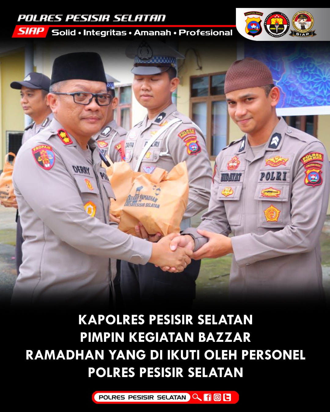 Bazar Ramadhan Polri Presisi, Polres Pessel Salurkan Ratusan Paket Bazar Bagi Personel 