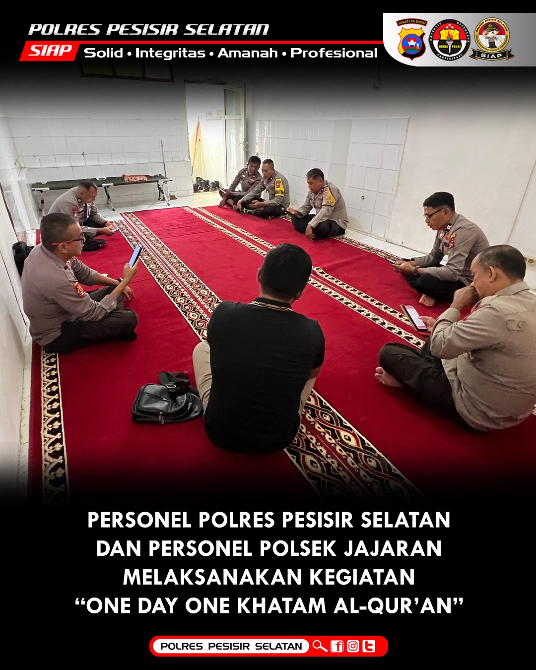 Rutinitas Polres Pessel One Day One Khatam Al-Qur'an Perkuat Nilai Spiritual di Kepolisian